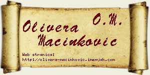 Olivera Mačinković vizit kartica